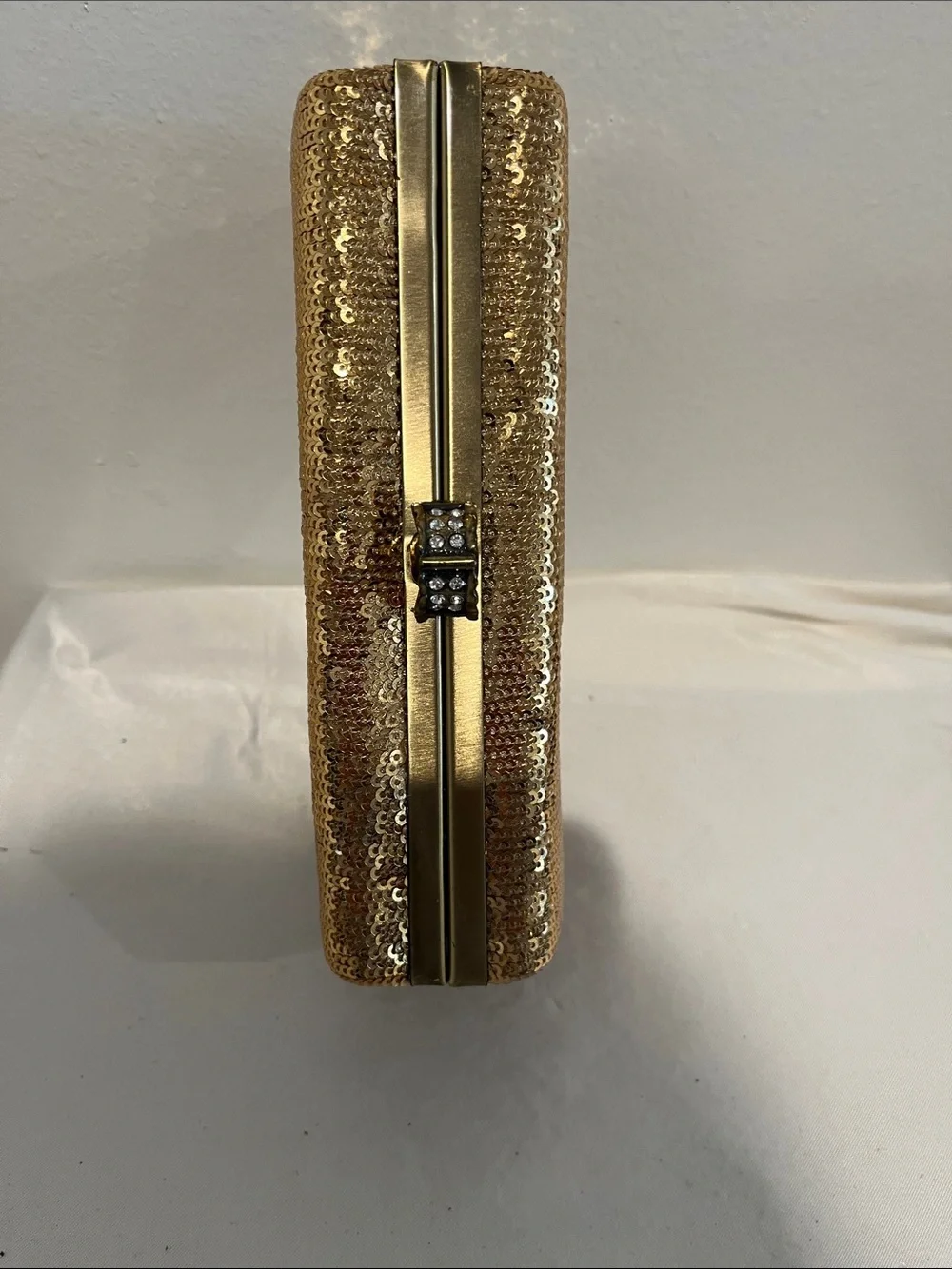 Gold Sequin Evening Clutch Wristlet